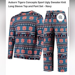 Men’s  Pajamas Auburn University Ugly Sweater Blue & Orange Pajamas